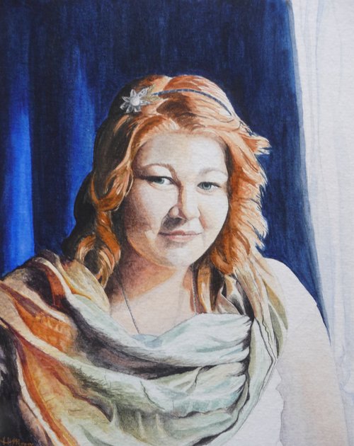 watercolor portrait of a woman